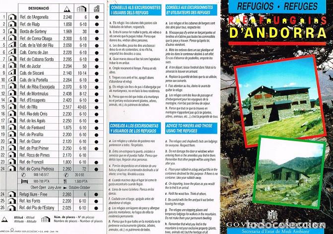 Travel Brochures: Triptico Refugios de Andorra