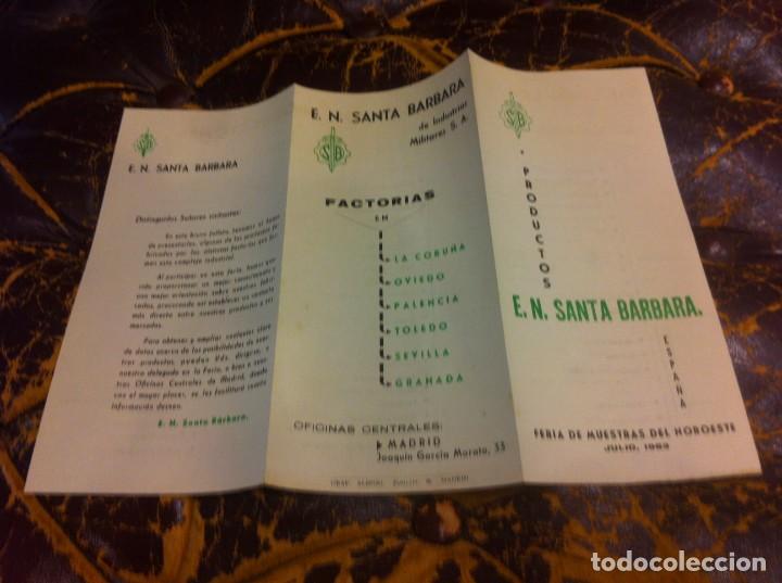 Brochures de tourisme: FOLLETO. PRODUCTOS E.N. SANTA B&Aacute;RBARA. FERIA DE MUESTRAS DEL NOROESTE, 1963. FERROL