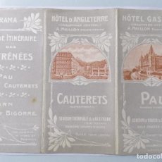 Folhetos de turismo: GUIA RUTA DE LOS PIRINEOS DE PAU A CAUTERETS, AÑOS 30, HOTEL GASSION, HOTEL D'ANGLETERRE. Lote 231494680