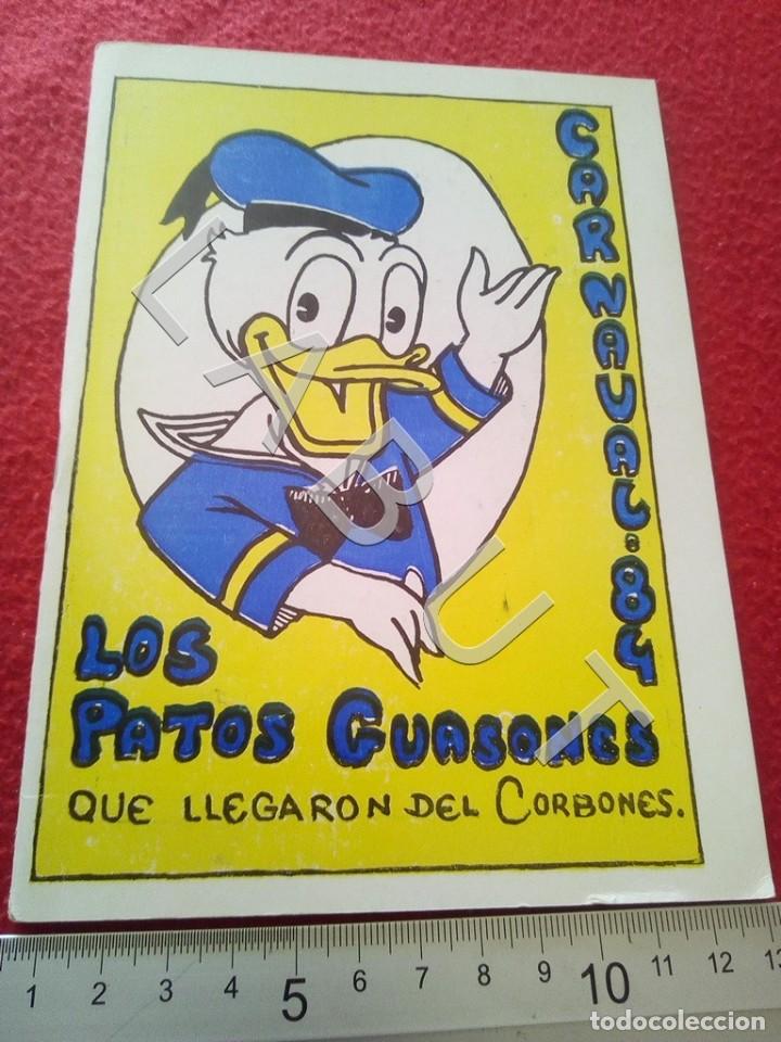 Brochures de tourisme: CARNAVAL CARMONA MURGA LOS PATOS GUASONES QUE LLEGARON DEL CORBONES 84 1984 CHIRIGOTA U70