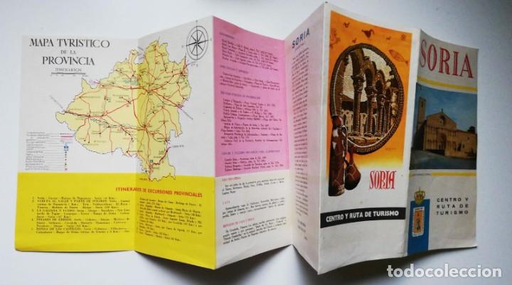 Folletos de turismo: ANTIGUO MAPA TUR&Iacute;STICO DE LA PROVINCIA SORIA ; RUTAS Y EXCURSIONES (A&Ntilde;OS 60)