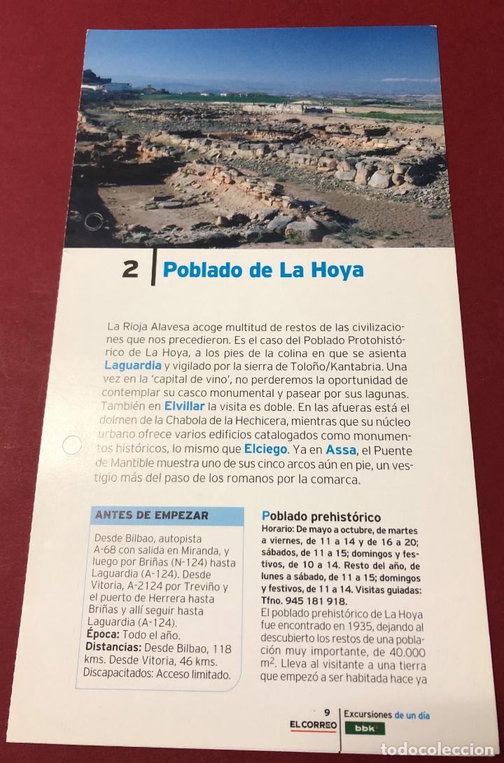Folhetos de turismo: POBLADO DE LA HOYA, RUTA TURISTICA EN FICHA, RIOJA ALAVESA