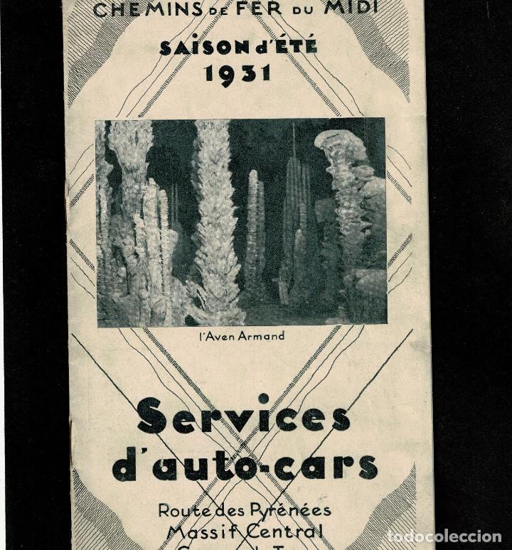 Travel Brochures: Folleto Chemin de Fer du Midi - Autocares tur&iacute;sticos en los Pirineos y otros lugares de Francia