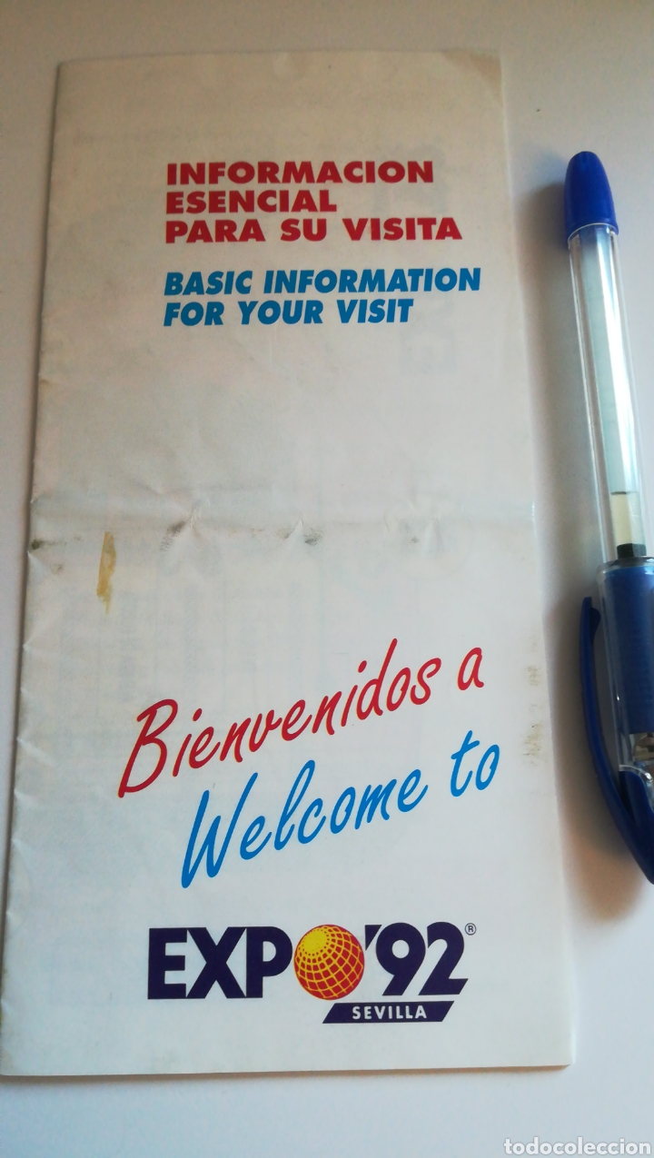 Travel Brochures: PANFLETO INFORMACI&Oacute;N EXPO 92 SEVILLA PLANO GU&Iacute;A EXPOSICI&Oacute;N SEVILLA 1992