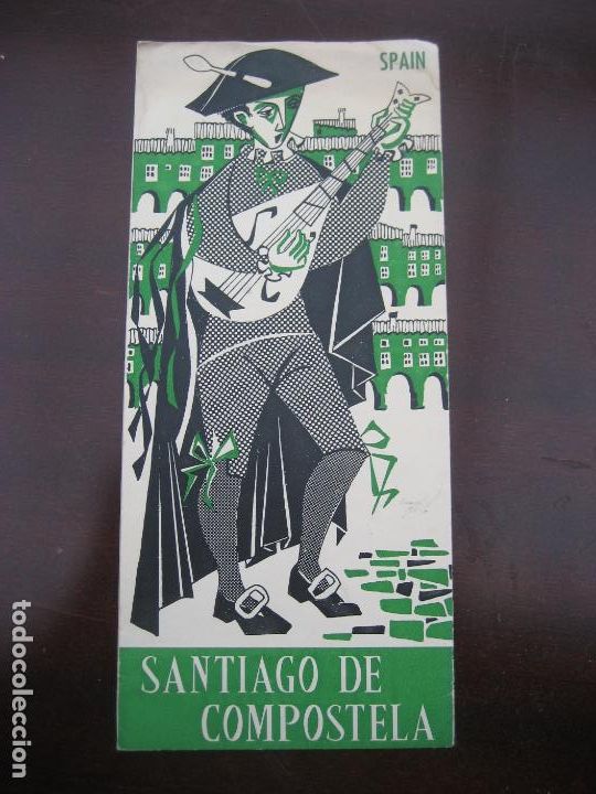 Tourismusbrosch&uuml;ren: Santiago de Compostela. Triptico 30 x 22 cms.. En ingles