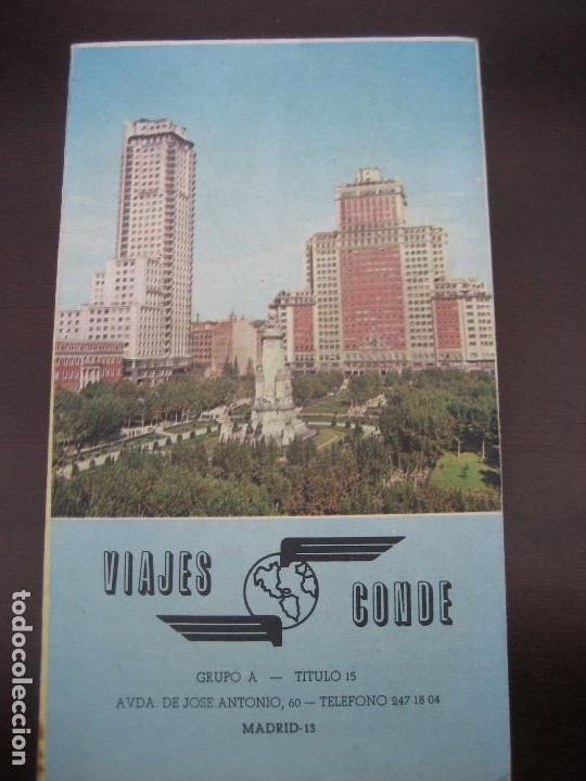 Brochures de tourisme: Madrid. 1962. Viajes Conde Plano Guia. 54 x 38 cms.