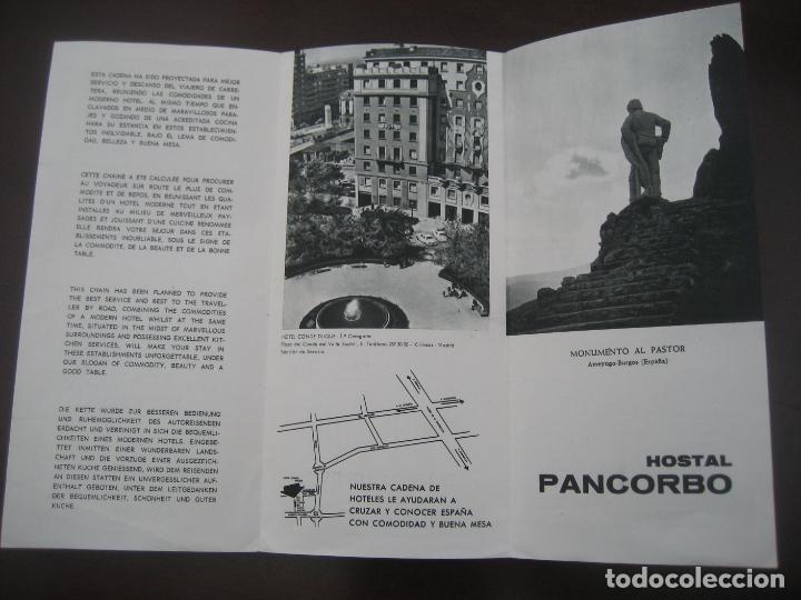 Folletos de turismo: Hoteles. Triptico de cadena de hoteles y hostales. 30 x 21 cms.