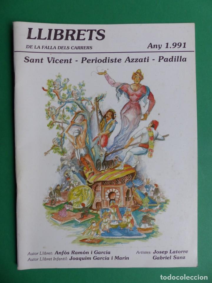 Travel Brochures: PROGRAMA LLIBRET VALENCIA FALLAS - SANT VICENT, PERIODISTE AZZATI, PADILLA - A&ntilde;o 1991