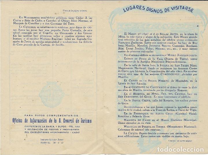 Travel Brochures: FOLLETO TUR&Iacute;STICO DE C&Aacute;DIZ, A&Ntilde;OS 50