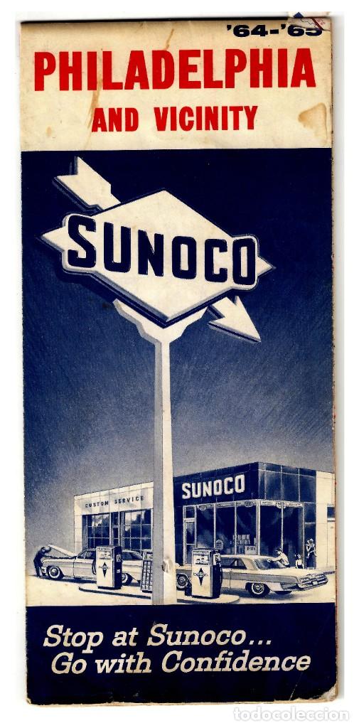 Brochures de tourisme: Plano de Philadelphia - Lubricantes Sunoco - A&ntilde;o 1964-65 - 228x98 : 468x550 - In&eacute;dito