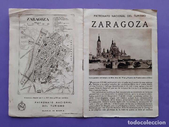 Brochures de tourisme: ZARAGOZA PATRONATO NACIONAL TURISMO A&Ntilde;OS 30 REPUBLICA ESPA&Ntilde;OLA HUECOGRABADO MUMBRU