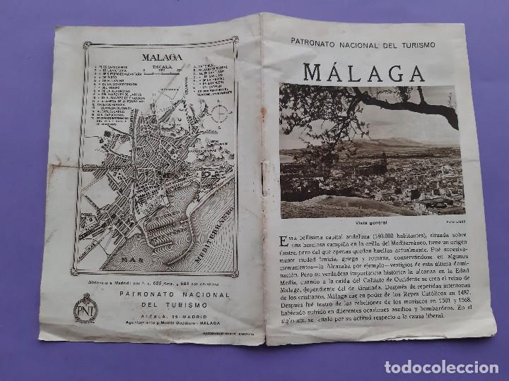 Brochures de tourisme: MALAGA PATRONATO NACIONAL TURISMO A&Ntilde;OS 30 REPUBLICA ESPA&Ntilde;OLA HUECOGRABADO MUMBRU