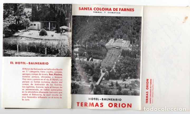 Tourismusbrosch&uuml;ren: SANTA COLOMA DE FARNES HOTEL BALNEARIO TERMAS ORION 1963 FOLLETO PUBLICIDAD 12 PAG