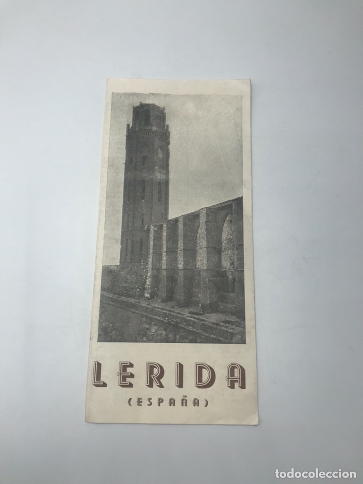 Folhetos de turismo: ANTIGUO FOLLETO TUR&Iacute;STICO DE L&Eacute;RIDA DESPLEGABLE CON FOTOS BLANCO Y NEGRO