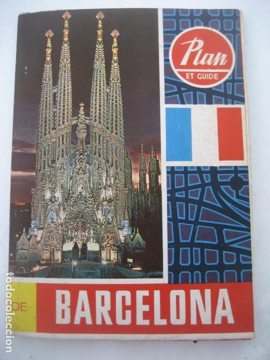 Brochures de tourisme: Barcelona. 1974. Plano - Guia. Desplegable 65 x 61 cms.. Briones. En Frances