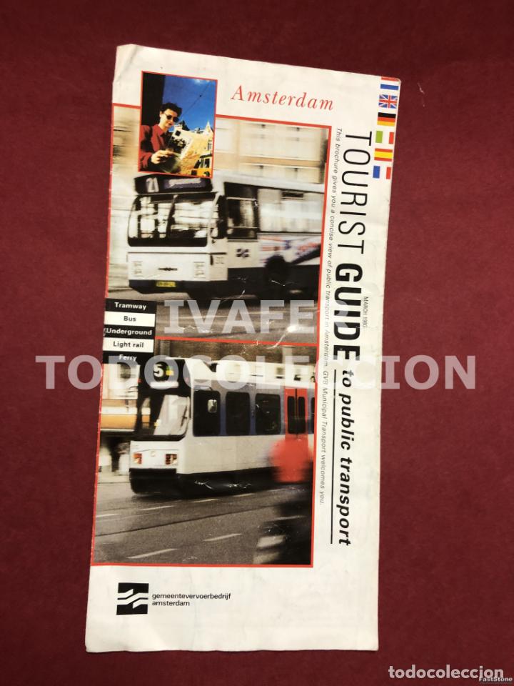 Folletos de turismo: FOLLETO MAPA TRANSPORTES DE AMSTERDAM, A&Ntilde;O 1993, ESPA&Ntilde;OL Y FRANCES