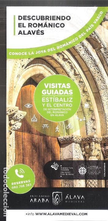 Tourismusbrosch&uuml;ren: Descubriendo el Rom&aacute;nico Alav&eacute;s. Est&iacute;baliz. Hoja informativa. 21x10 cm.