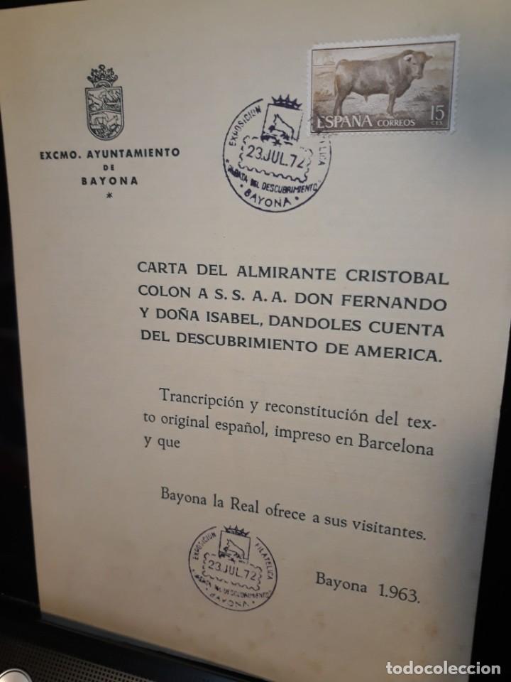 Folletos de turismo: Baiona 1963 . CARTA DEL ALMIRANTE CRISTOBAL COLON A SUS MAJESTADES DON FERNANDO Y DO&Ntilde;A ISABEL