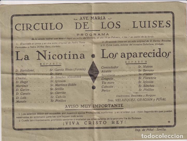 Folletos de turismo: Folleto (16x21,5) C&iacute;rculo de los Luises. Programa en el sal&oacute;n del C&iacute;rculo - Foto 1