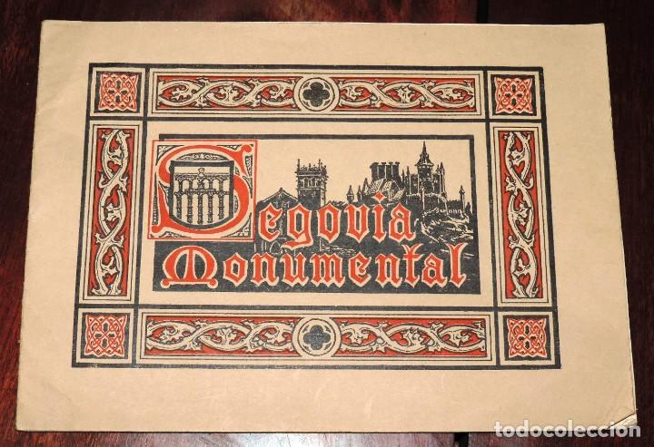 Folhetos de turismo: Folleto de Segovia Monumental. (circa 1930). (El Acueducto; La catedral; El Alcazar; El Parral; San