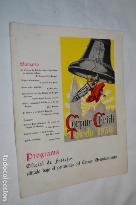 TOLEDO 1956 / CORPUS CHIRSTI - PROGRAMA OFICIAL DE FESTEJOS / ORIGINAL - BUEN ESTADO ¡DIFÍCIL MIRA! (Coleccionismo - Folletos de Turismo)