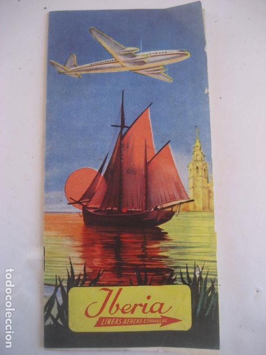 Folletos de turismo: Iberia. Lineas Aereas de Espa&ntilde;a. 1953. Rutas.