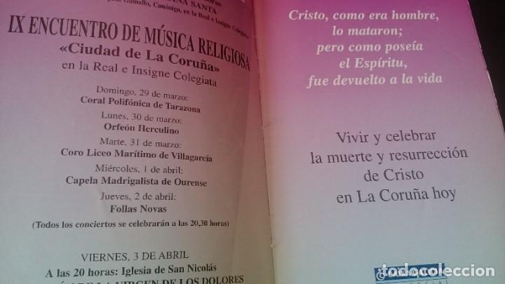 Folletos de turismo: FOLLETO SEMANA SANTA LA CORU&Ntilde;A 1998 PROGRAMA - Foto 2