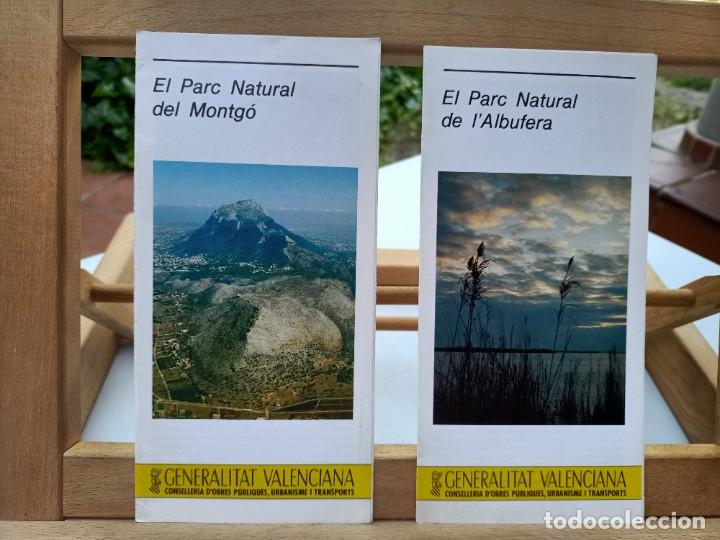 Folletos de turismo: EL PARC NATURAL DE L&acute;ALBUFERA y EL PARC NATURAL DE MONTG&Oacute; CUATR&Iacute;PTICOS EN VALENCIANO 1987
