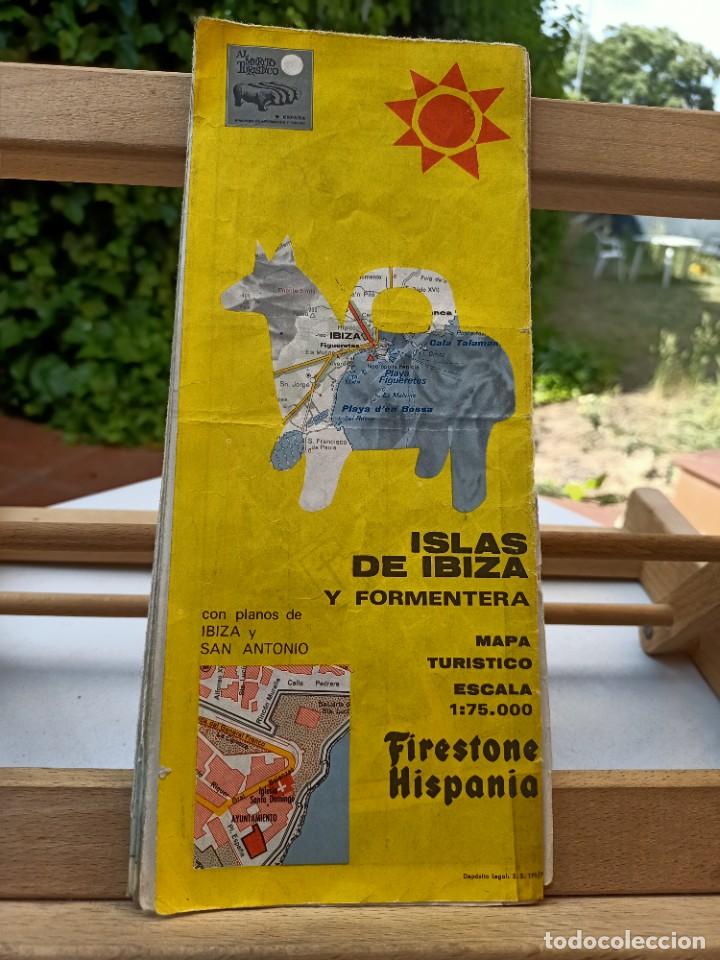 Brochures de tourisme: ISLAS DE IBIZA Y FORMENTERA FIRESTONE HISPANIA CON PLANOS DE IBIZA Y SAN ANTONIO 1972
