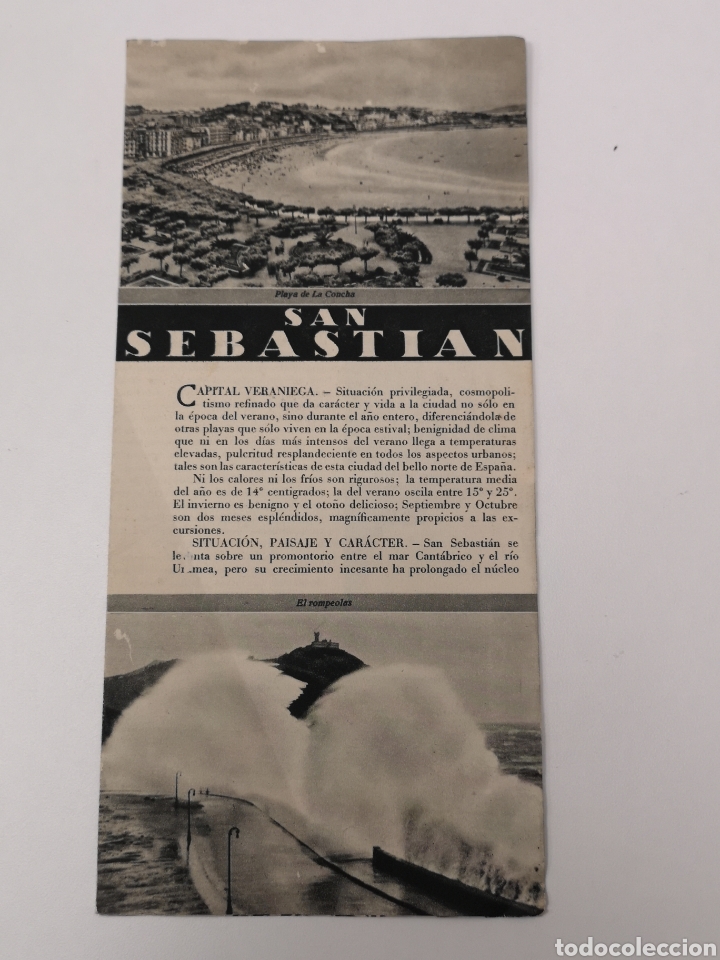 Tourismusbrosch&uuml;ren: FOLLETO DE TURISMO. SAN SEBASTI&Aacute;N. A&Ntilde;OS 20.