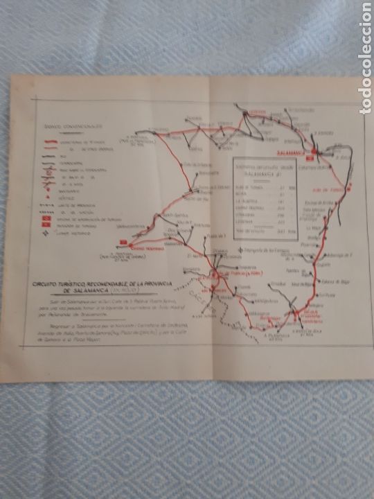 Folhetos de turismo: plano circuito turistico de la provincia de Salamanca de los a&ntilde;os 50's
