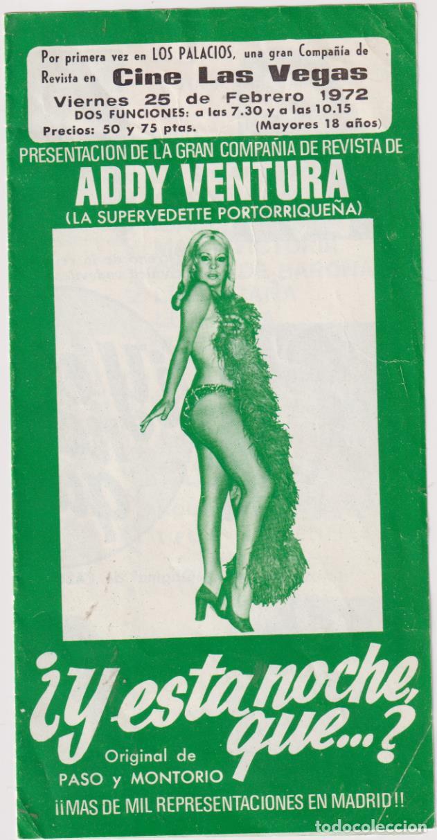 Brochures de tourisme: Cine Las Vegas. 25 de Febrero 1972. Gran Compa&ntilde;&iacute;a de Revistas de Addy Ventura. &iquest;Y esta noche que...?