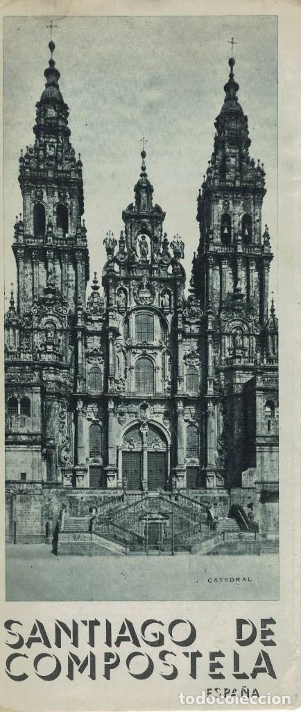 Brochures de tourisme: Santiago de Compostela. Tr&iacute;ptico Publicaciones de la Direcci&oacute;n General de Turismo A&ntilde;os 50