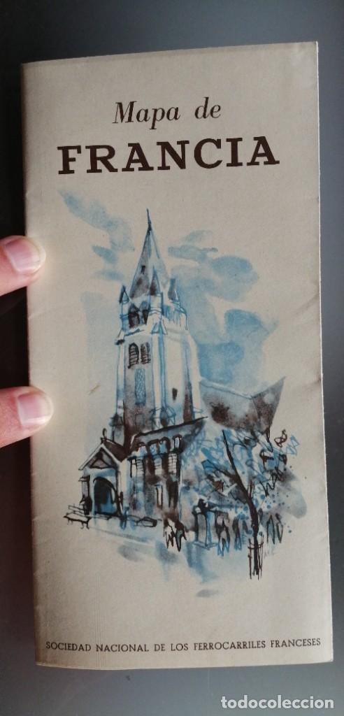 Travel Brochures: FOLLETO MAPA DE FRANCIA &ndash; 1955