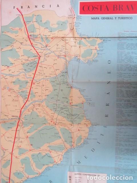 Folletos de turismo: MAPA GENERAL Y TURISTICO DE LA COSTA BRAVA - Foto 2