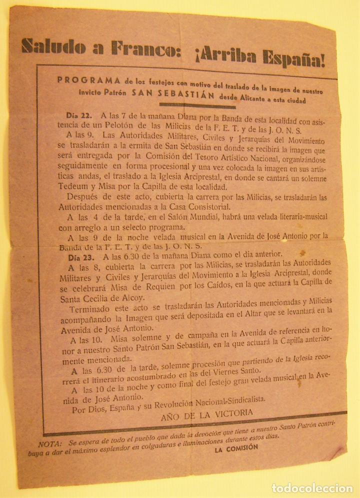 Folletos de turismo: Programa de los Festejos patr&oacute;n de San Sebasti&aacute;n &rdquo;Saludo a Franco&rdquo;