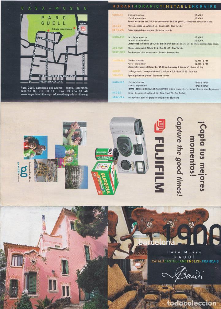 Folletos de turismo: BARCELONA - TR&Iacute;PTICO CASA MUSEO GAUD&Iacute; &ndash; (CATAL&Agrave;/CASTELLANO/ENGLISH/FRAN&Ccedil;AIS)