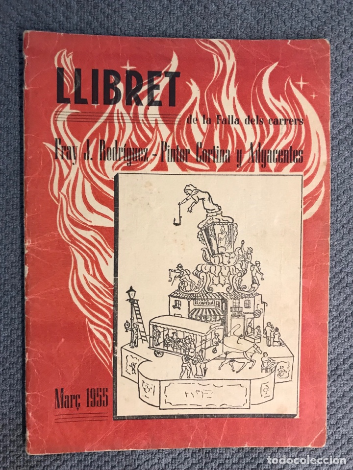 Travel Brochures: LLIBRET DE LA FALLA DELS CARRERS FRAY J. RODR&Iacute;GUEZ, PINTOR CORTINA I ATYACENTS (a.1955)
