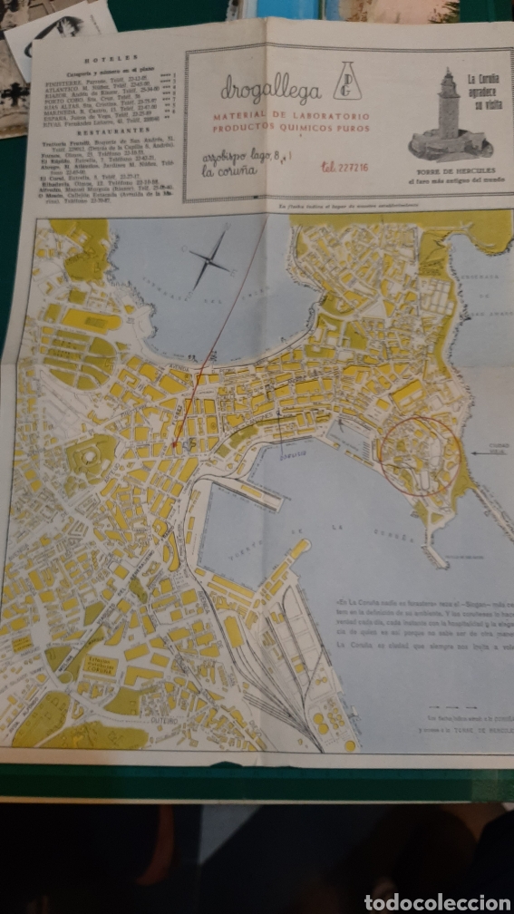 Brochures de tourisme: LA CORU&Ntilde;A PLANO PUBLICIDAD DROGALLEGA TIRRE H&Eacute;RCULES