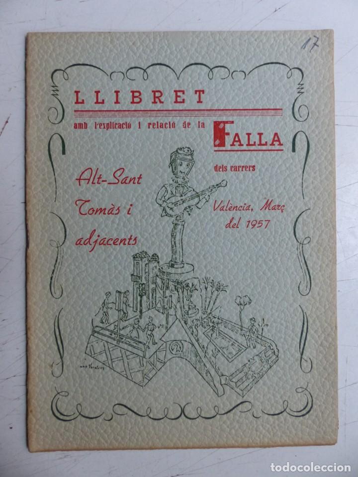 Travel Brochures: LLIBRET DE LA FALLA ALT-SANT TOMAS I ADJACENTS - VALENCIA FALLAS - A&ntilde;o 1957