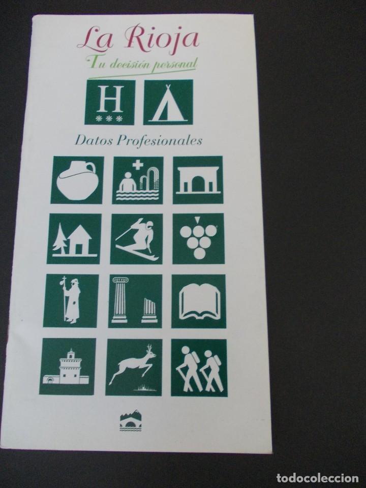 Brochures de tourisme: Folleto Turismo La Rioja Datos profesionales D&eacute;cada 1990 Pesetas