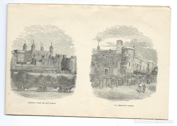 Folletos de turismo: Colección de imágenes enlazadas de la Torre de Londres, grabador W.J.Palmer , siglo XIX - Foto 2 - 292279018