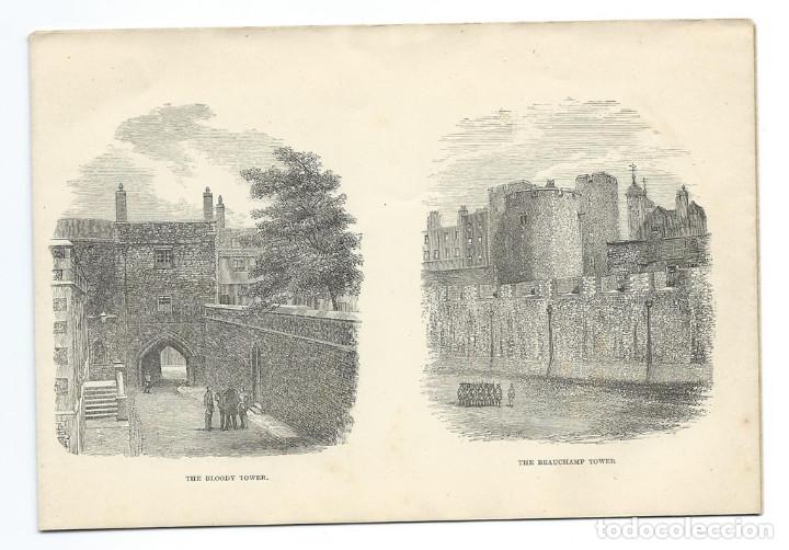Folletos de turismo: Colección de imágenes enlazadas de la Torre de Londres, grabador W.J.Palmer , siglo XIX - Foto 3 - 292279018