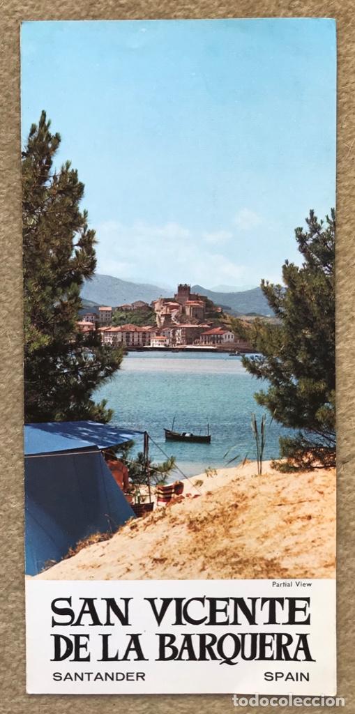 Folhetos de turismo: Folleto de San Vicente de la Barquera (Santander - Cantabria) - A&ntilde;o 1969 - Plano de la costa