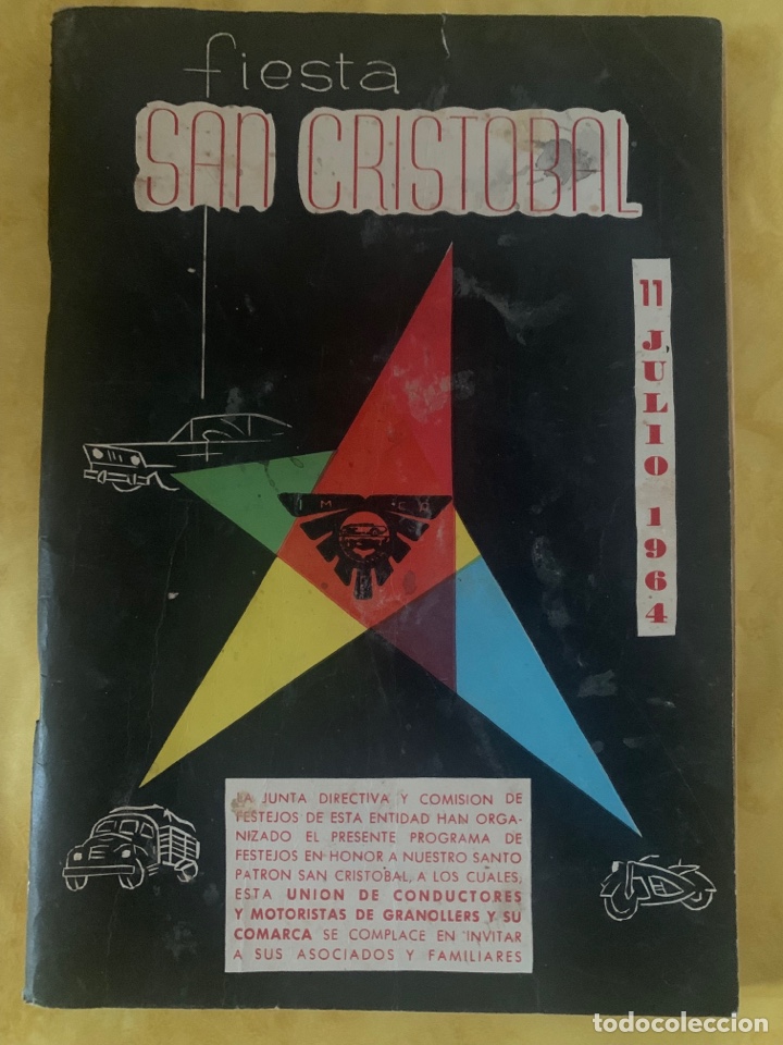 Tourismusbrosch&uuml;ren: Programa fiesta de San Crist&oacute;bal Granollers julio 1964