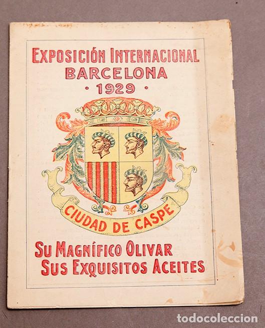 Brochures de tourisme: CIUDAD DE CASPE - EXPOSICI&Oacute;N INTERNACIONAL DE BARCELONA - 1929