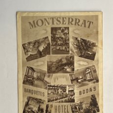 Folletos de turismo: MONTSERRAT. DIPTICO PUBLICITARIO.. HOTEL RESTAURANTE COLONIA PUIG.. FOTOS MATEO COLLINO (H.1950?). Lote 303197218