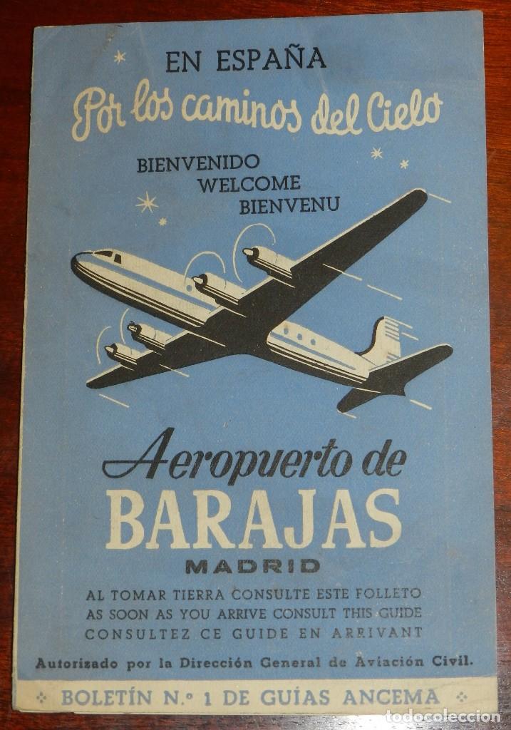 Folletos de turismo: BOLET&Iacute;N N.&ordm; 1 DE GUIAS ANCEMA. AEROPUERTO DE BARAJAS POR LOS CAMINOS DEL CIELO, aviacion, mide 17 x