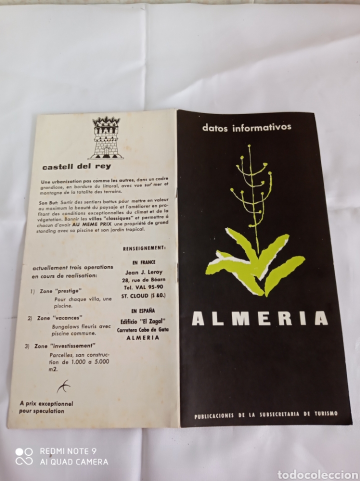 Tourismusbrosch&uuml;ren: ALMER&Iacute;A FOLLETO TURISMO A&Ntilde;O 1965 SIN USO