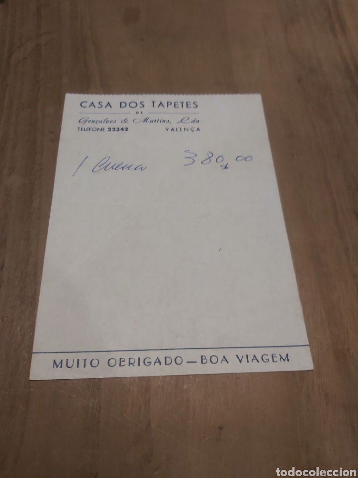 Brochures de tourisme: FACTURA CASA DIS TAPETES VALENCA CENA